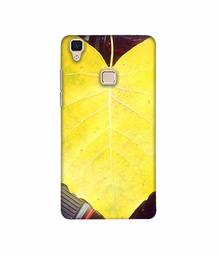 Amazon Brand - Solimo Designer Yellow Leaf 3D Printed Hard Back Case Mobile Cover for Vivo V3