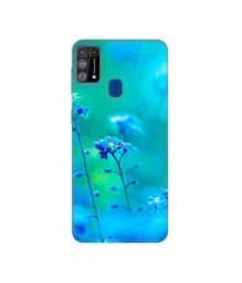 Amazon Brand - Solimo Designer Blue Flower 3D Printed Hard Back Case Mobile Cover for Samsung Galaxy M31