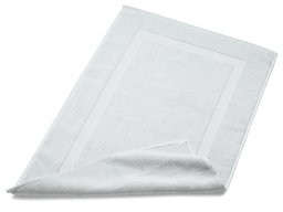 Pinzon Luxury Banded Cotton Bath Mat, Silver Sage