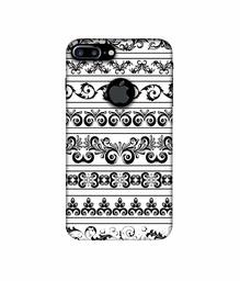 Amazon Brand - Solimo Designer Black Multi Patterns 3D Printed Hard Back Case Mobile Cover for Apple iPhone 7 Plus (Logo Cut)