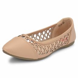 Flavia Women's Beige Ballet Flats-8 UK (40 EU) (9 US) (FL-911/BGE)