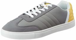 Amazon Brand - House & Shields Men's L.Grey/Yellow PU Sneakers-9 UK (43 EU) (10 US) (AZ-HS-030)