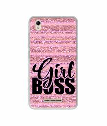 Amazon Brand - Solimo Designer Girl Boss On Pink Sparkle UV Printed Soft Back Case Mobile Cover for Lava Z60