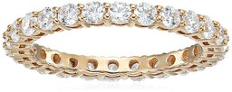 Yellow-Gold-Plated Sterling Silver All-Around Band Ring set with Round Swarovski Zirconia (1 cttw), Size 8