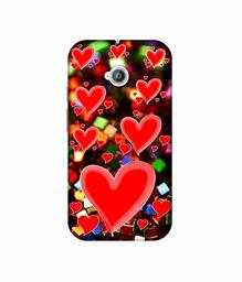 Amazon Brand - Solimo Designer Heart Texture on Glitters 3D Printed Hard Back Case Mobile Cover for Motorola Moto E 2nd Generation