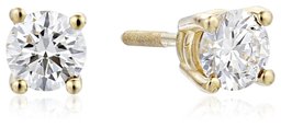 IGI Certified 18k Gold Lab Created Diamond Stud Earrings (1/2 - 4 cttw, G-H Color, VS1-VS2 Clarity)