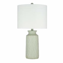 Amazon Brand – Stone & Beam Contemporary Textured 2-Tone Resin Table Lamp, LED Bulb Included, 24.5