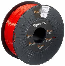 Basics PLA 3D Printer Filament, 1.75mm, Translucent Red, 1 kg Spool