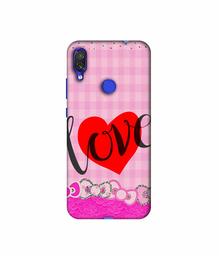 Amazon Brand - Solimo Designer Love Print On Cloth Pattern 3D Printed Hard Back Case Mobile Cover for Xiaomi Redmi Note 7S