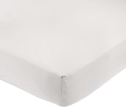 AmazonBasics 400TC Cotton Sateen Wrinkle Free Fitted Sheet White 180 x 200 x 30 cm