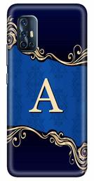 Amazon Brand - Solimo Designer Blue Pattern Alphabet-A 3D Printed Hard Back Case Mobile Cover for Vivo V17