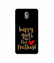 Amazon Brand - Solimo Designer Happy Girls are The Prettiest 3D Printed Hard Back Case Mobile Cover for Nokia 3.1