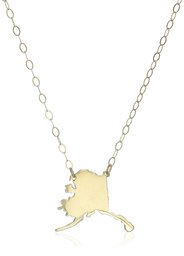 10k Yellow Gold Alaska Pendant Necklace, 16