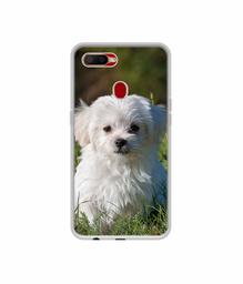 Amazon Brand - Solimo Designer White Dog UV Printed Soft Back Case Mobile Cover for Oppo A5s