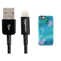 Otterbox Symmetry Series iPhone 6/6s Case and AmazonBasics Lightning Cable (6-Feet) Pack