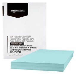 AmazonBasics Recycled Color Copier Paper, blue