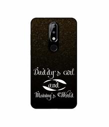 Amazon Brand - Solimo Designer Daddy's Girl and Mummy World 3D Printed Hard Back Case Mobile Cover for Nokia 5.1 Plus