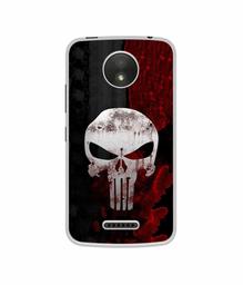 Amazon Brand - Solimo Designer Punisher Skull UV Printed Soft Back Case Mobile Cover for Motorola Moto C Plus