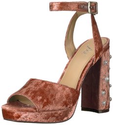 The Fix Genevieve Sandalias de Plataforma con talón Adornado por Perlas, para Mujer, Sorbet Crushed Velvet, 7 B(M) US