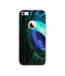 Amazon Brand - Solimo Designer Peacock Feather UV Printed Soft Back Case Mobile Cover for Apple iPhone 5 / 5S