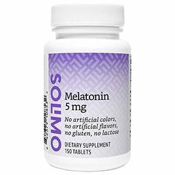 Amazon Brand - Solimo Melatonin 5mg, 150 Tablets, Five Month Supply, Helps with occasional sleeplessness