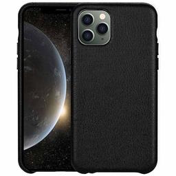 Amazon Brand - Solimo Leather Mobile Cover for (Soft & Flexible Back case), for Apple iPhone 11 Pro (Black)