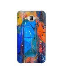 Amazon Brand - Solimo Designer Blue and Orange Brush 3D Printed Hard Back Case Mobile Cover for Samsung Galaxy J2 (2016)