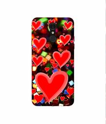 Amazon Brand - Solimo Designer Heart Texture on Glitters 3D Printed Hard Back Case Mobile Cover for LG Q7