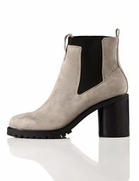 Amazon Brand - find. Chunky Sole Chelsea Boots, Grau Grey), US 7