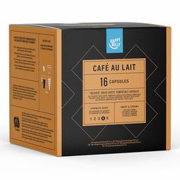 Amazon Brand - Happy Belly Café au Lait coffee pods compatible with NESCAFÉ* DOLCE GUSTO*, 3x16 capsules (48 servings)