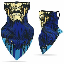 CGTL Face Cover Bandana with Earloops Cycling Windproof Seamless Skull Face Scarf Rave Balaclava Anti Dust Skeleton Neck Gaiters 1 Pc