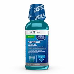 Amazon Basic Care Vapor Ice Nighttime Severe Cold & Flu, 12 Fl. Oz