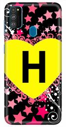 Amazon Brand - Solimo Designer Heart Pattern Alphabet-H 3D Printed Hard Back Case Mobile Cover for Samsung Galaxy M21 / M30s