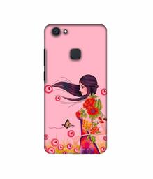 Amazon Brand - Solimo Designer Lady Vector Pattern 3D Printed Hard Back Case Mobile Cover for Vivo V7 Plus