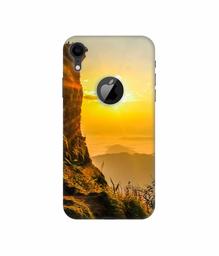 Amazon Brand - Solimo Designer Mountan Side Sun View 3D Printed Hard Back Case Mobile Cover for Apple iPhone XR (Logo Cut)