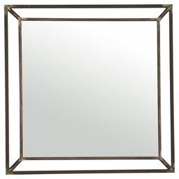 Amazon Brand – Rivet Beveled Metal Mirror, 24