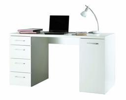 Amazon Brand - Movian 4-Drawer, 1-Door Desk, 139 x 74 x 60 cm, White