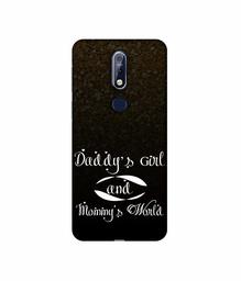 Amazon Brand - Solimo Designer Daddy's Girl and Mummy World 3D Printed Hard Back Case Mobile Cover for Nokia 7.1