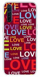 Amazon Brand - Solimo Designer Multicolor Typography Love Red Pattern Design Printed Soft Back Case Mobile Cover for Oppo F15