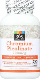 365 Everyday Value, Chromium Picolinate 200mcg, 250 ct