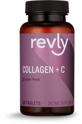 Amazon Brand - Revly Collagen Peptides + Vitamin C, 2500 mg Collagen Peptides per Serving (3 Tablets), 90 Tablets