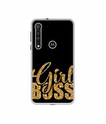 Amazon Brand - Solimo Designer Sparkle Girl Boss UV Printed Soft Back Case Mobile Cover for Motorola One Macro