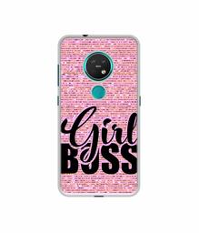 Amazon Brand - Solimo Designer Girl Boss On Pink Sparkle UV Printed Soft Back Case Mobile Cover for Nokia 7.2