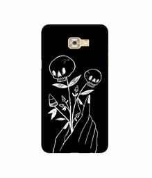 Amazon Brand - Solimo Designer Skull Flower 3D Printed Hard Back Case Mobile Cover for Samsung Galaxy C7 Pro