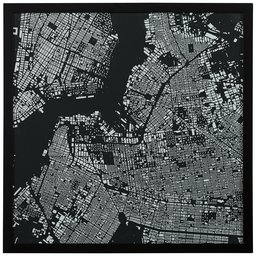 Amazon Brand – Rivet Modern Black and White Map of New York City, Black Frame, 20