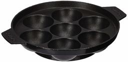 Amazon Brand - Solimo Aluminium Non Stick Paniyarakkal, 7 Pit, 160mm, 280 ml, Black