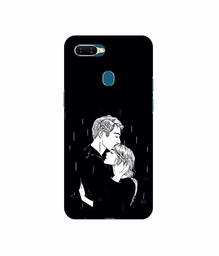 Amazon Brand - Solimo Designer Couples Standing in Rain 3D Printed Hard Back Case Mobile Cover for Oppo A7