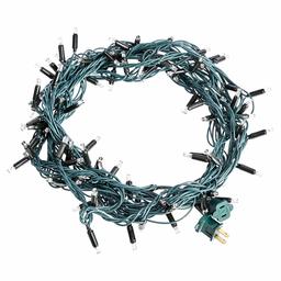 AmazonBasics 100 LED Commercial Grade Outdoor Christmas String Lights - Green Rope, Warm White LED, 33-Foot (Renewed)