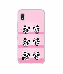 Amazon Brand - Solimo Designer Panda Pattern UV Printed Soft Back Case Mobile Cover for Samsung Galaxy A10