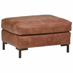 Amazon Brand – Rivet Edgewest Modern Ottoman, Leather, 32